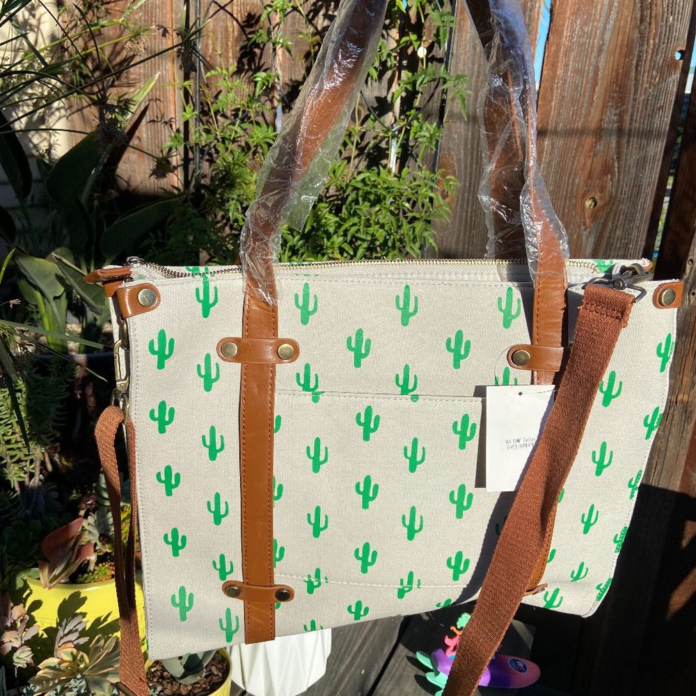 Brand NEW ModCloth Tote / Laptop Bag / Messenger Bag with Cactus Design